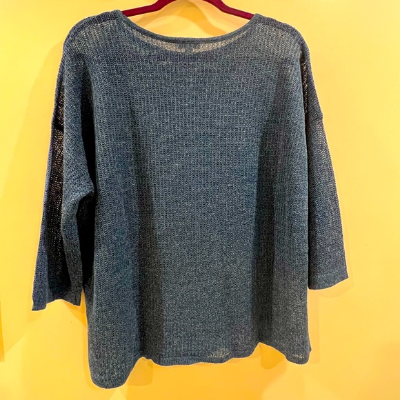 J.Jill Mai Textured Pullover. Harbor Blue. MP. - Picture 2 of 9